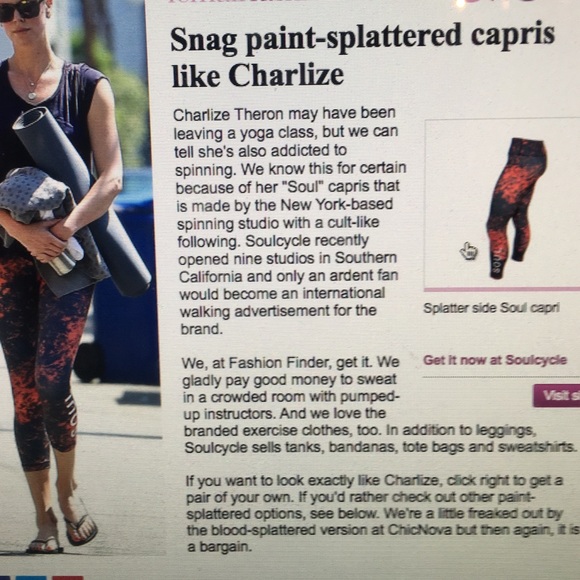 Soulcycle paint splattered capris - Picture 3 of 8